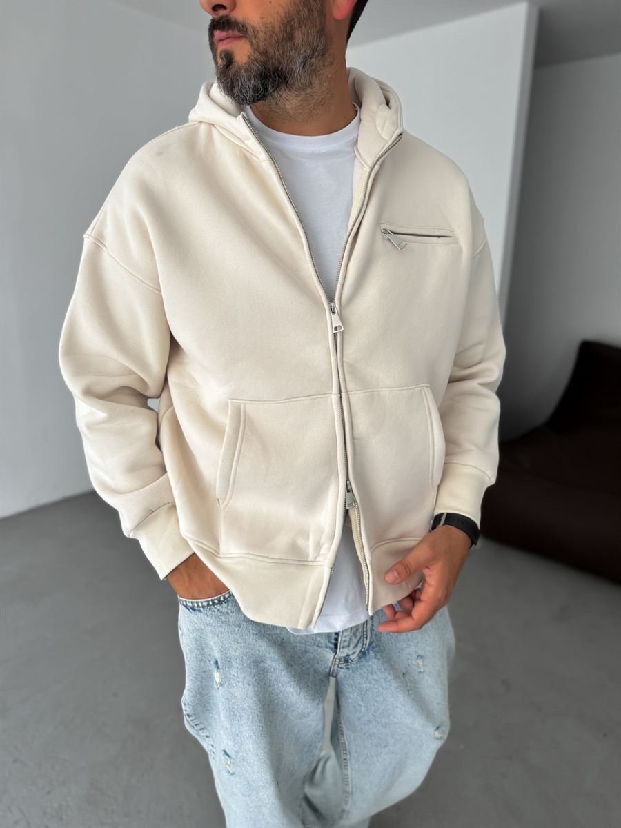 Zipped Pocket Hooded Sweatshirt