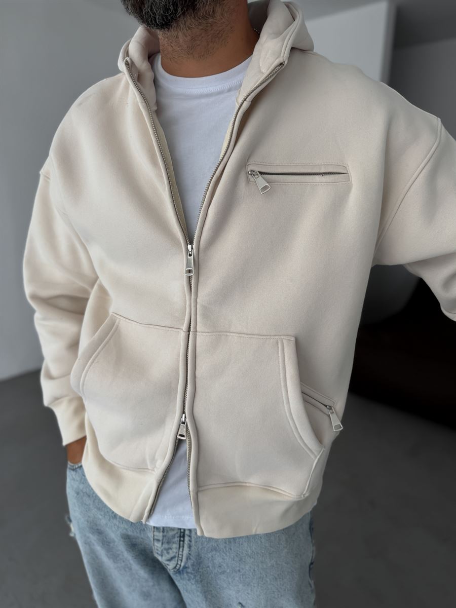 Zipped Pocket Hooded Sweatshirt