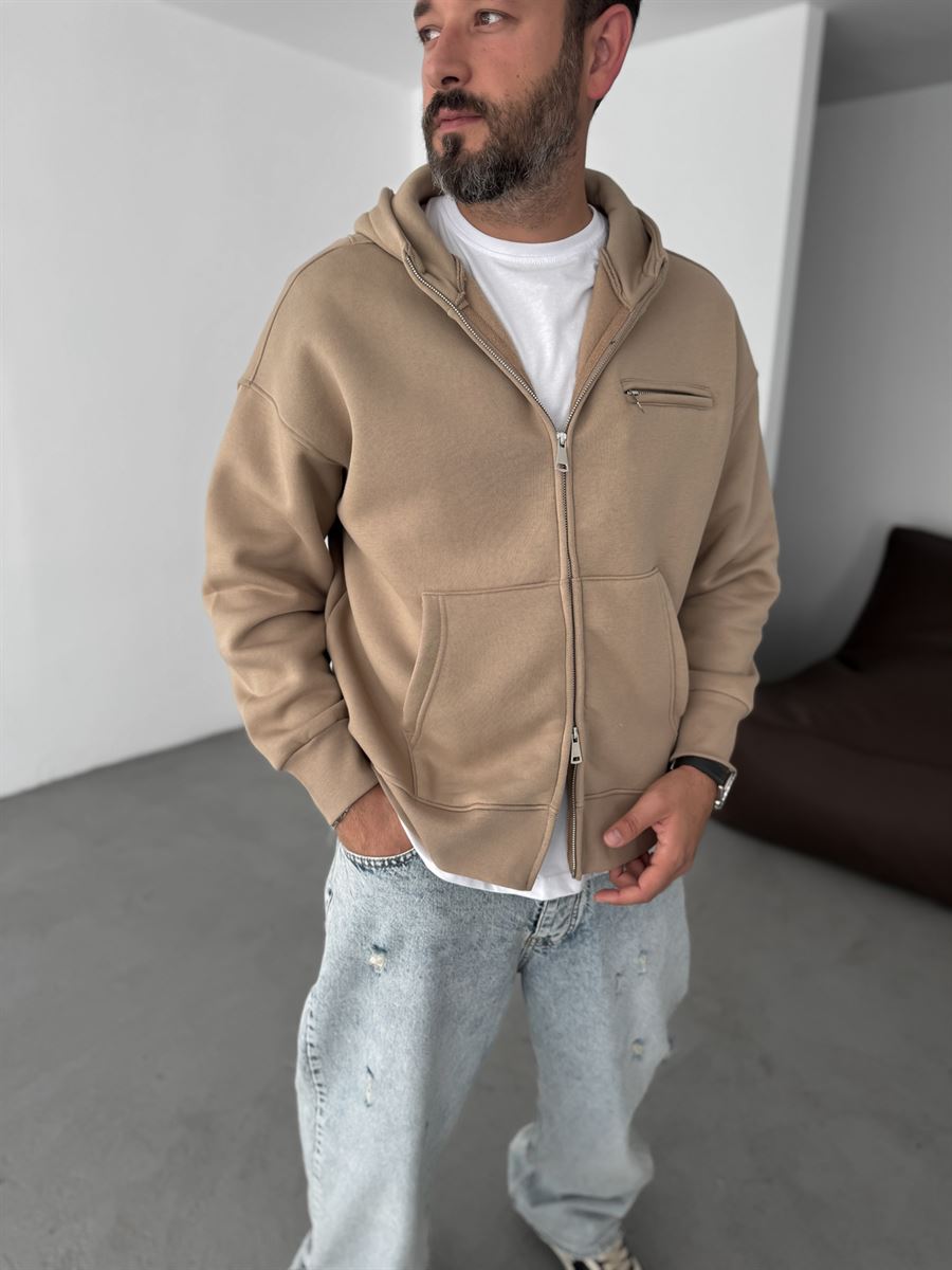 Zipped Pocket Hooded Sweatshirt