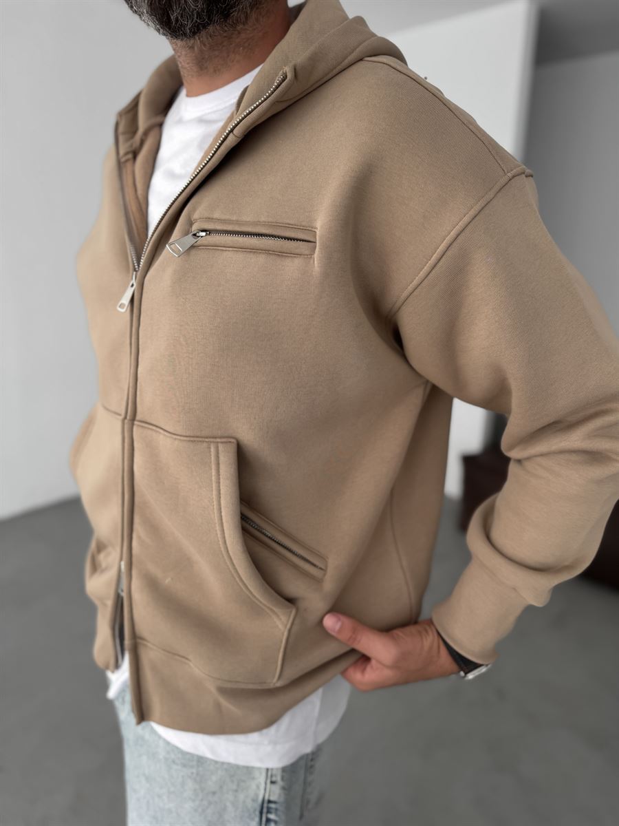 Zipped Pocket Hooded Sweatshirt