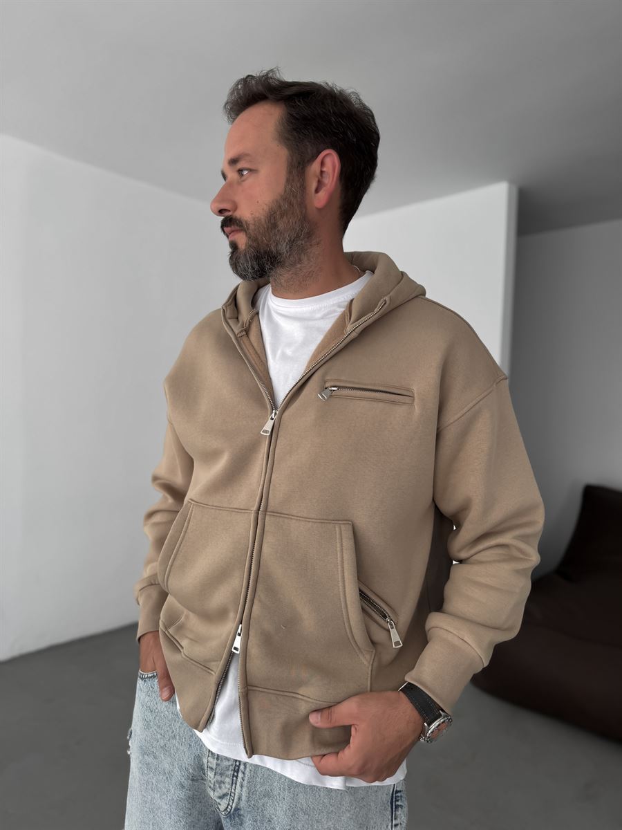 Zipped Pocket Hooded Sweatshirt