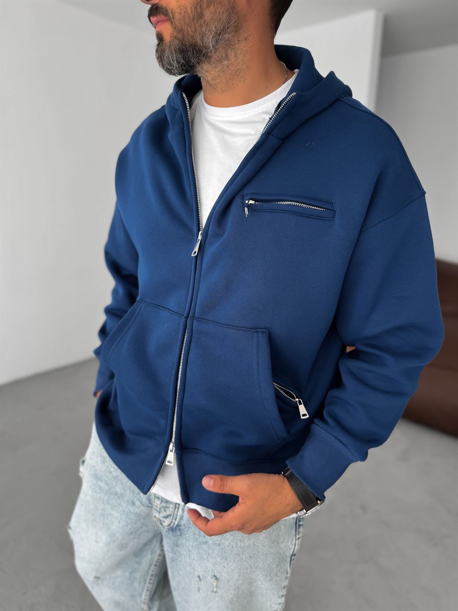 Zipped Pocket Hooded Sweatshirt