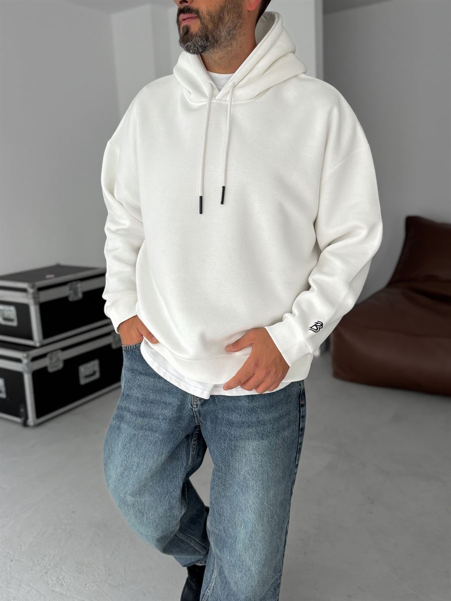 BB Embroidered Hooded Oversize Sweatshirt
