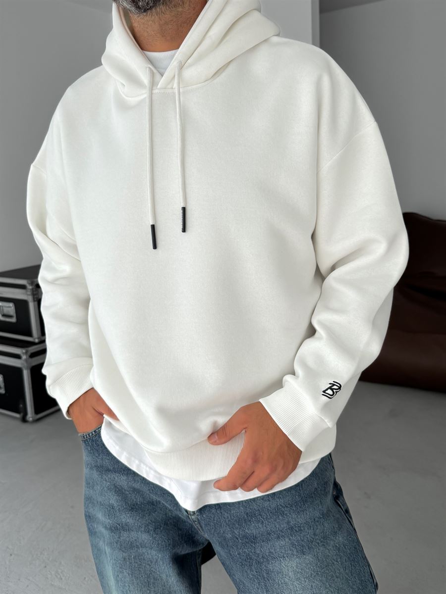 BB Embroidered Hooded Oversize Sweatshirt