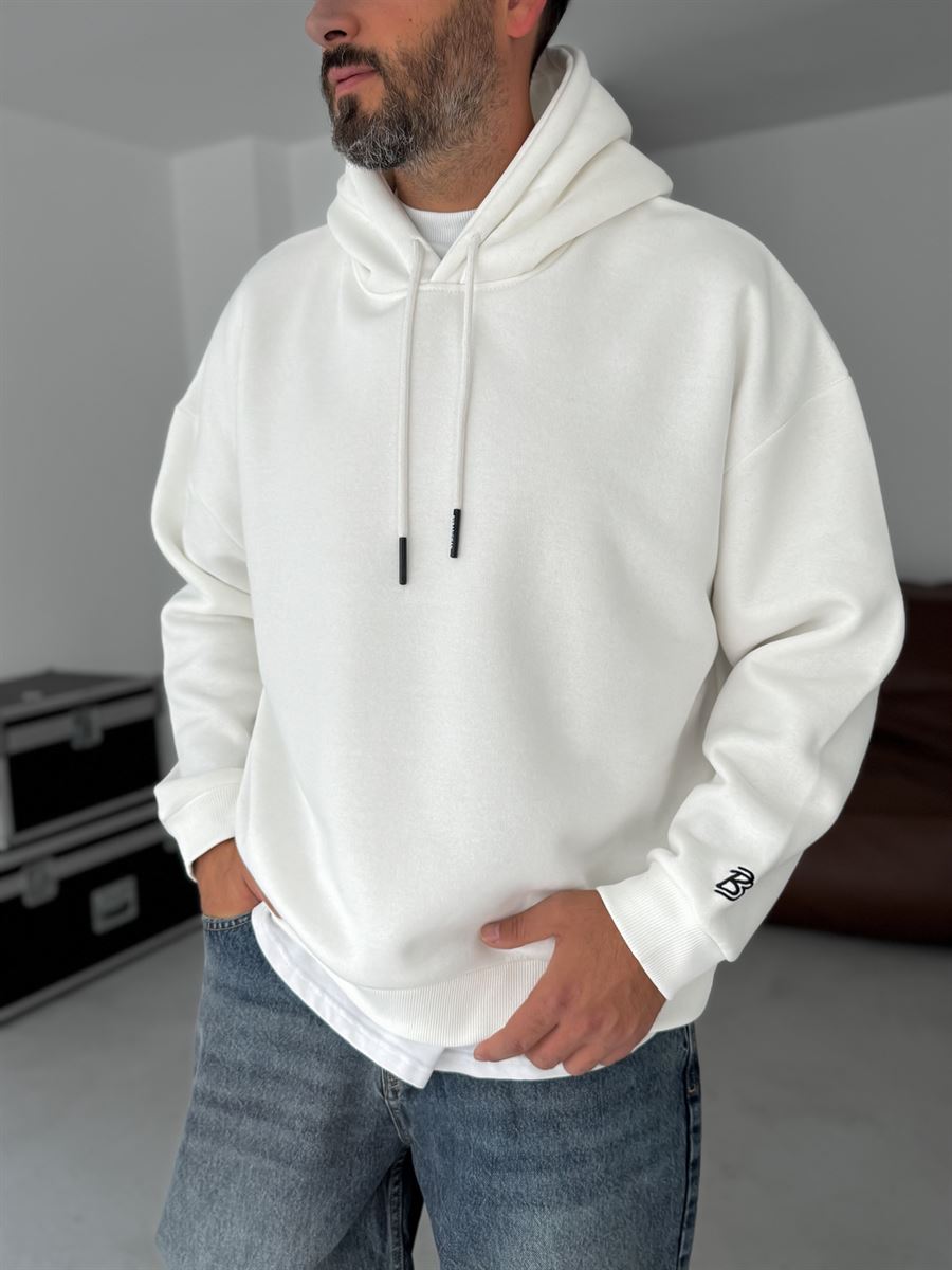BB Embroidered Hooded Oversize Sweatshirt