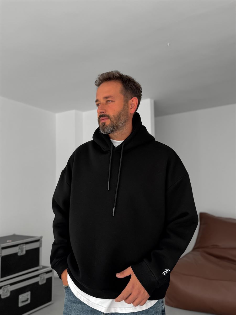 BB Embroidered Hooded Oversize Sweatshirt