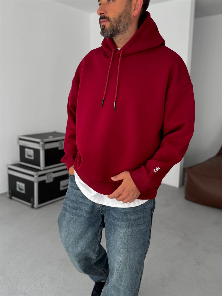 BB Embroidered Hooded Oversize Sweatshirt