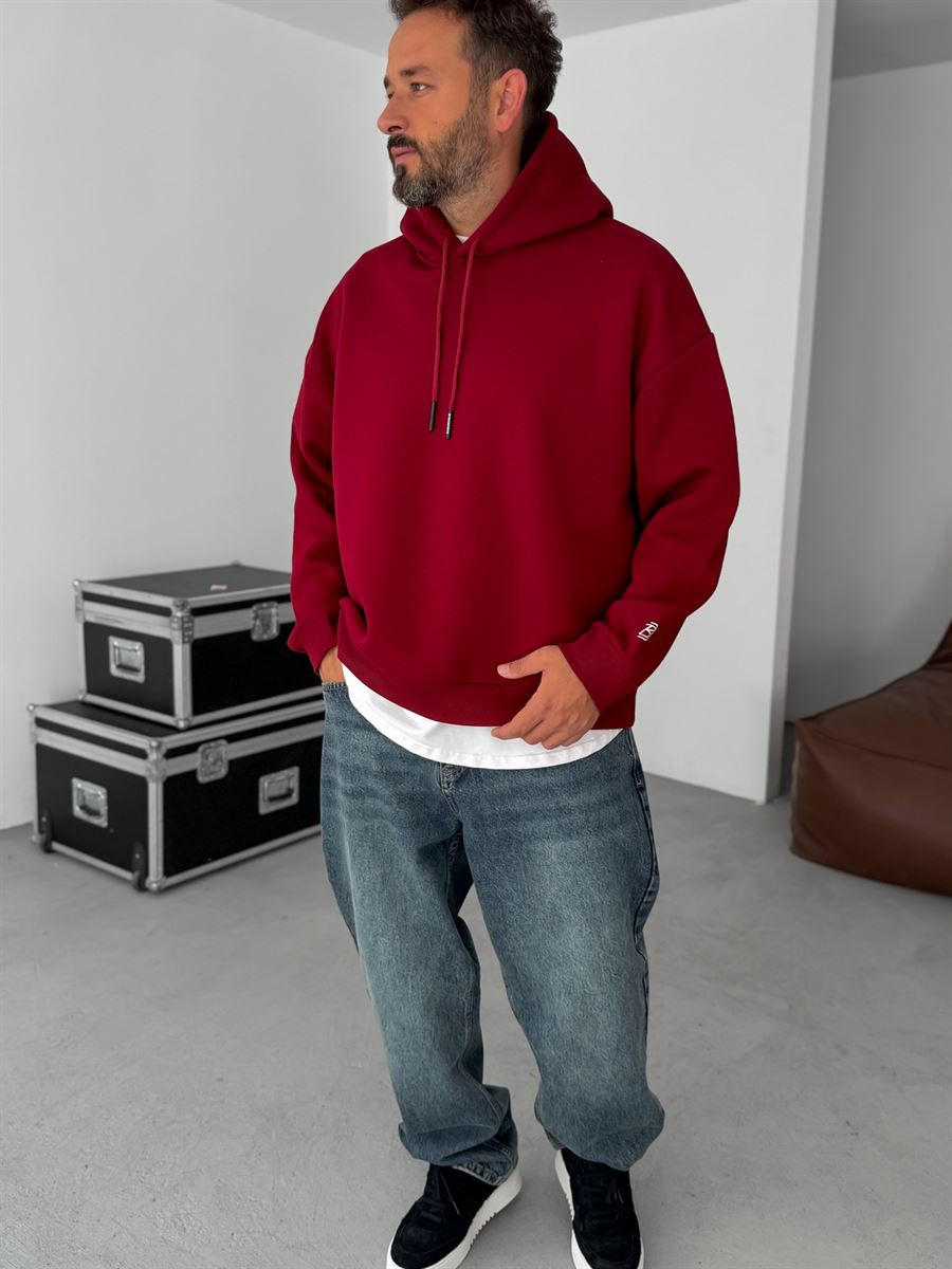 BB Embroidered Hooded Oversize Sweatshirt