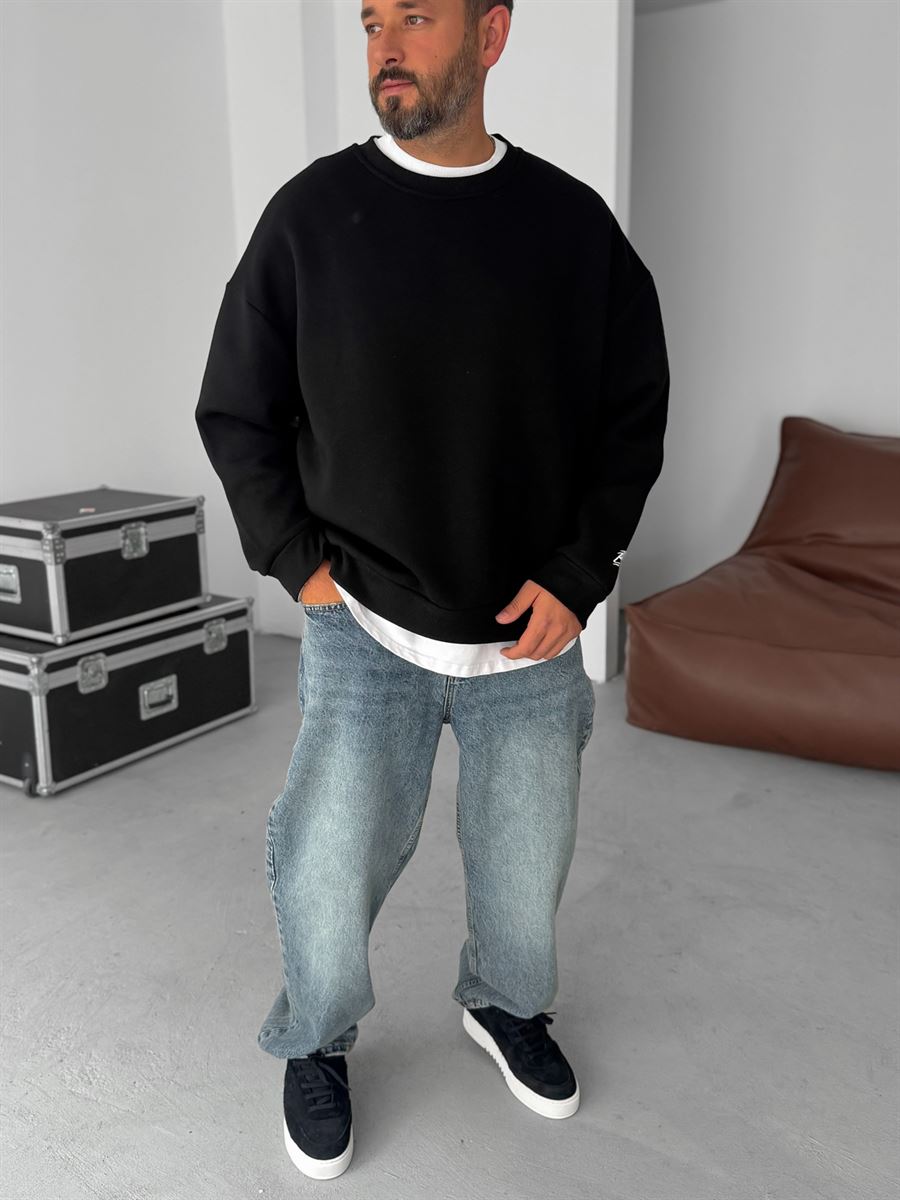 BB Embroidered Basic Oversize Sweatshirt