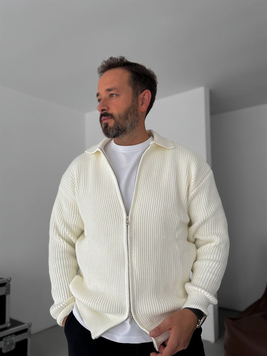 Zipped Knitwear Sweatshirt