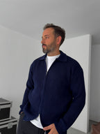 Zipped Knitwear Sweatshirt