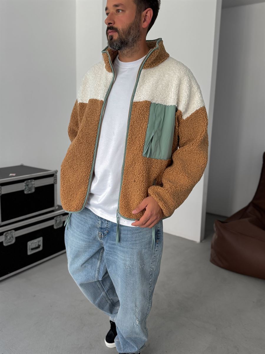 Side Pocket Zipped Plush Jacket