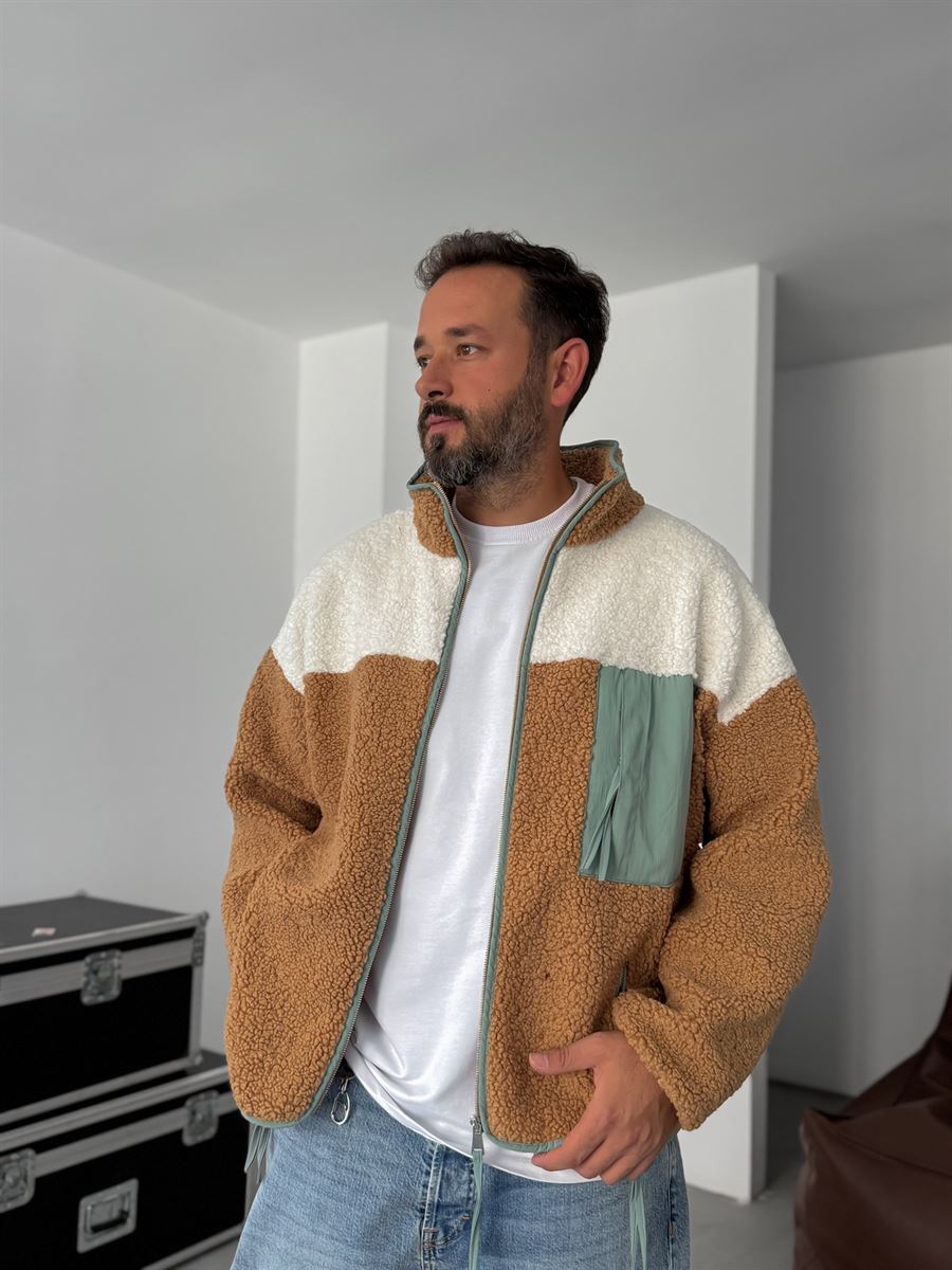 Side Pocket Zipped Plush Jacket