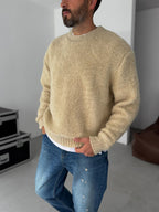 Beige Woven Knit Sweater YP-5023