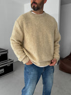 Beige Woven Knit Sweater YP-5023