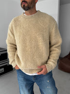 Beige Woven Knit Sweater YP-5023
