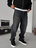 Knee Stitched Distressed Baggy Jean