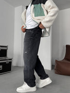 Knee Stitched Distressed Baggy Jean