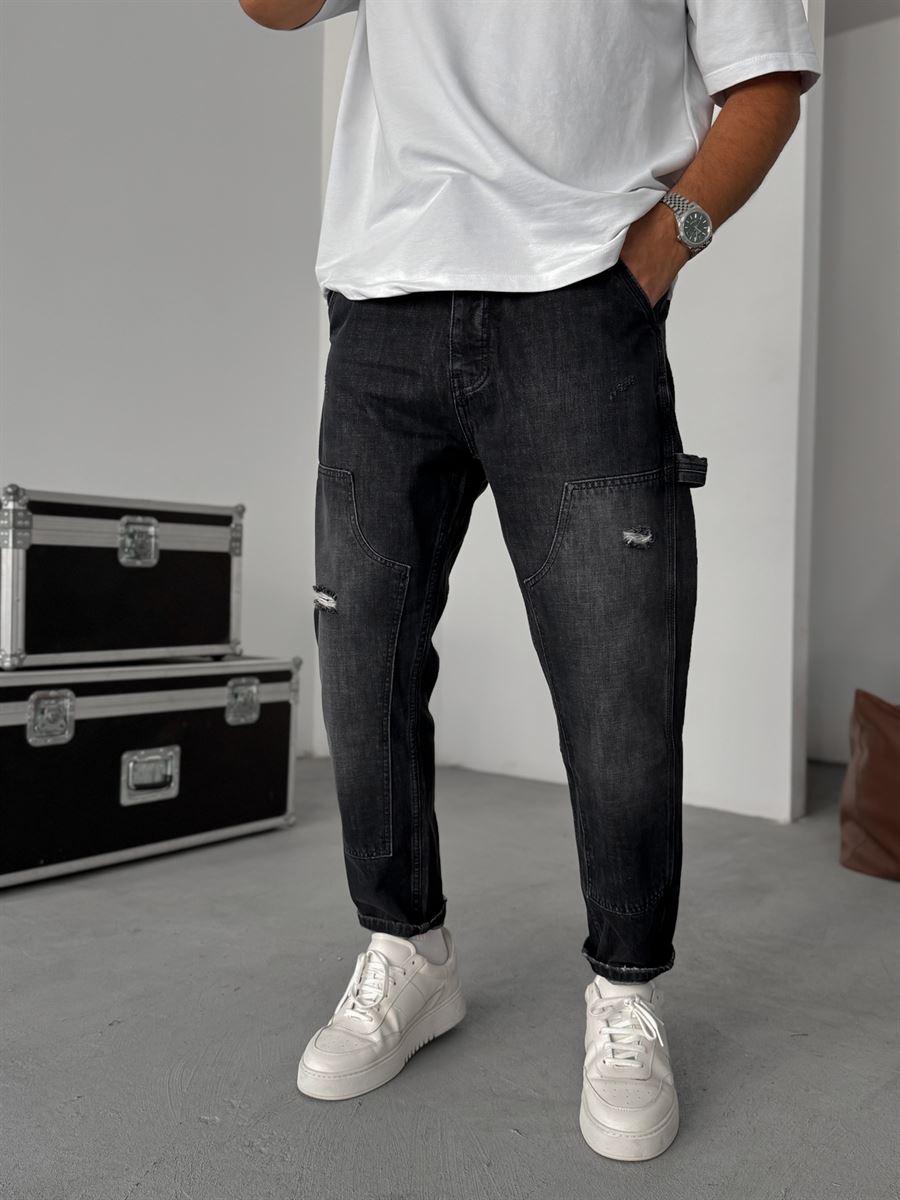 Distressed Patchwork Boyfriend Jean