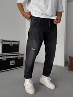 Distressed Patchwork Boyfriend Jean