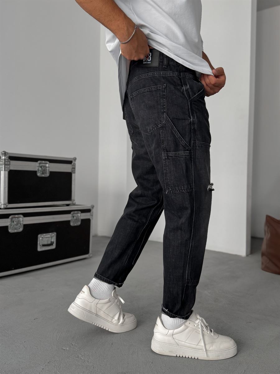 Distressed Patchwork Boyfriend Jean