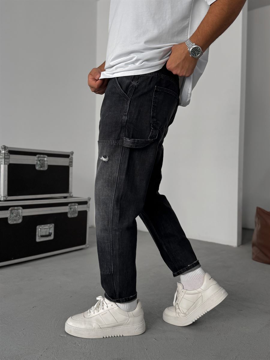 Distressed Patchwork Boyfriend Jean