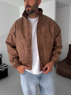Effected Bomber Leather Jacket