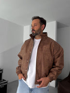 Effected Bomber Leather Jacket