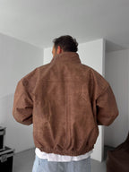 Effected Bomber Leather Jacket