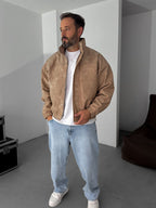 Effected Bomber Leather Jacket