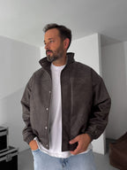 Effected Bomber Leather Jacket