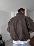 Effected Bomber Leather Jacket