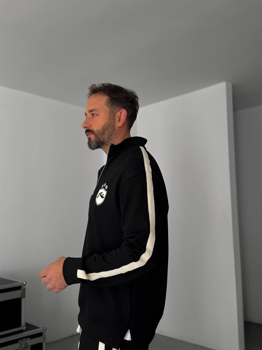 R-Embossed Half-Zip Sweatshirt
