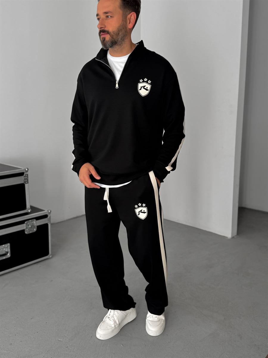 R-Embossed Half-Zip Sweatshirt