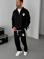R-Embossed Half-Zip Sweatshirt