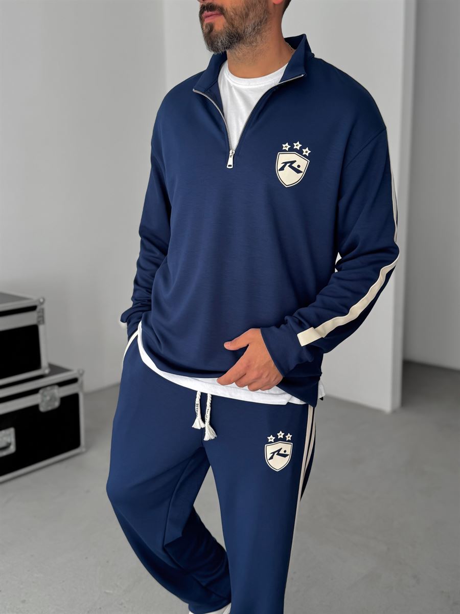 R-Embossed Half-Zip Sweatshirt