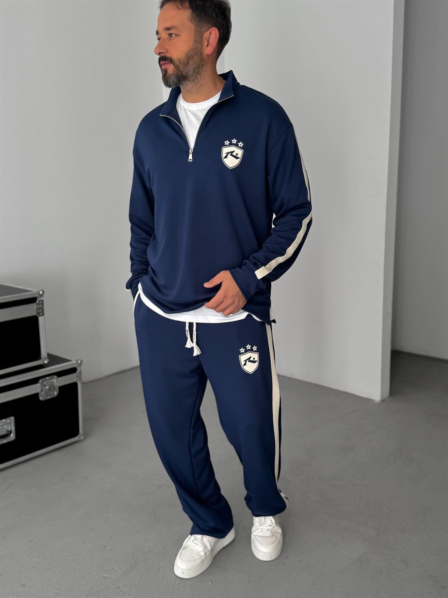 R-Embossed Half-Zip Sweatshirt