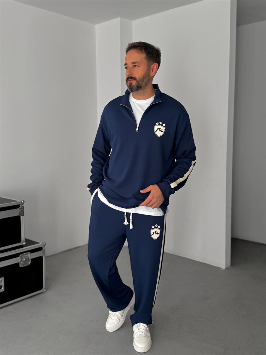 R-Embossed Half-Zip Sweatshirt