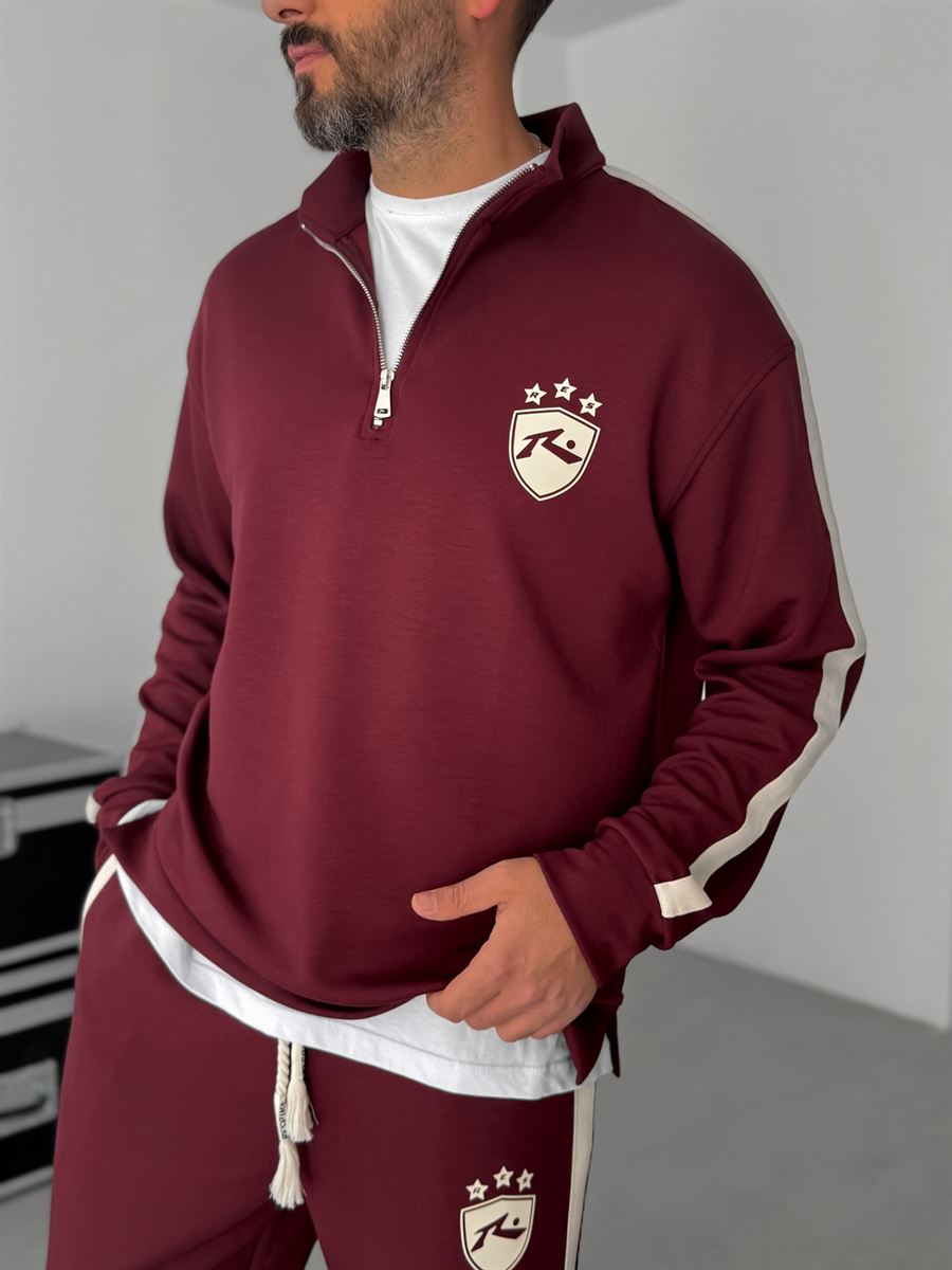 R-Embossed Half-Zip Sweatshirt