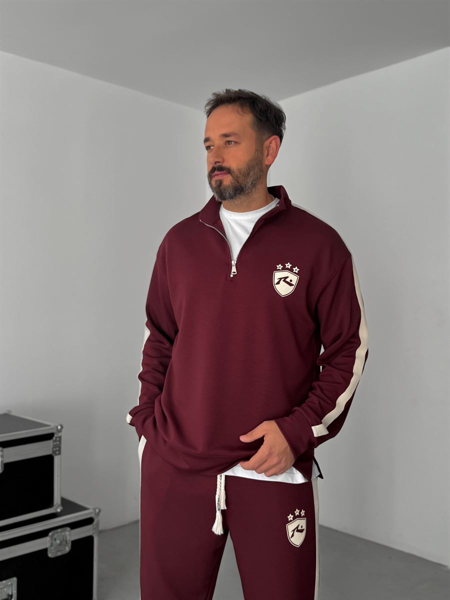 R-Embossed Half-Zip Sweatshirt