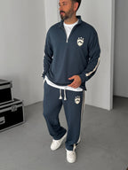 R-Embossed Half-Zip Sweatshirt