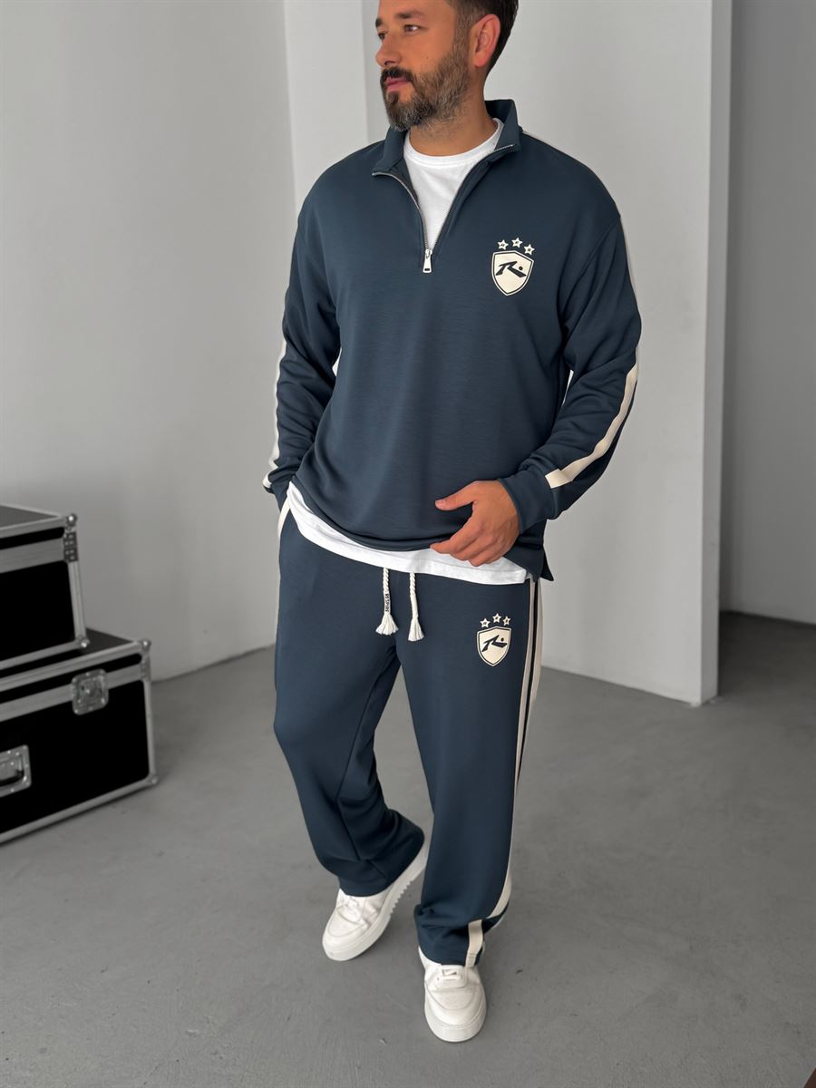 R-Embossed Half-Zip Sweatshirt