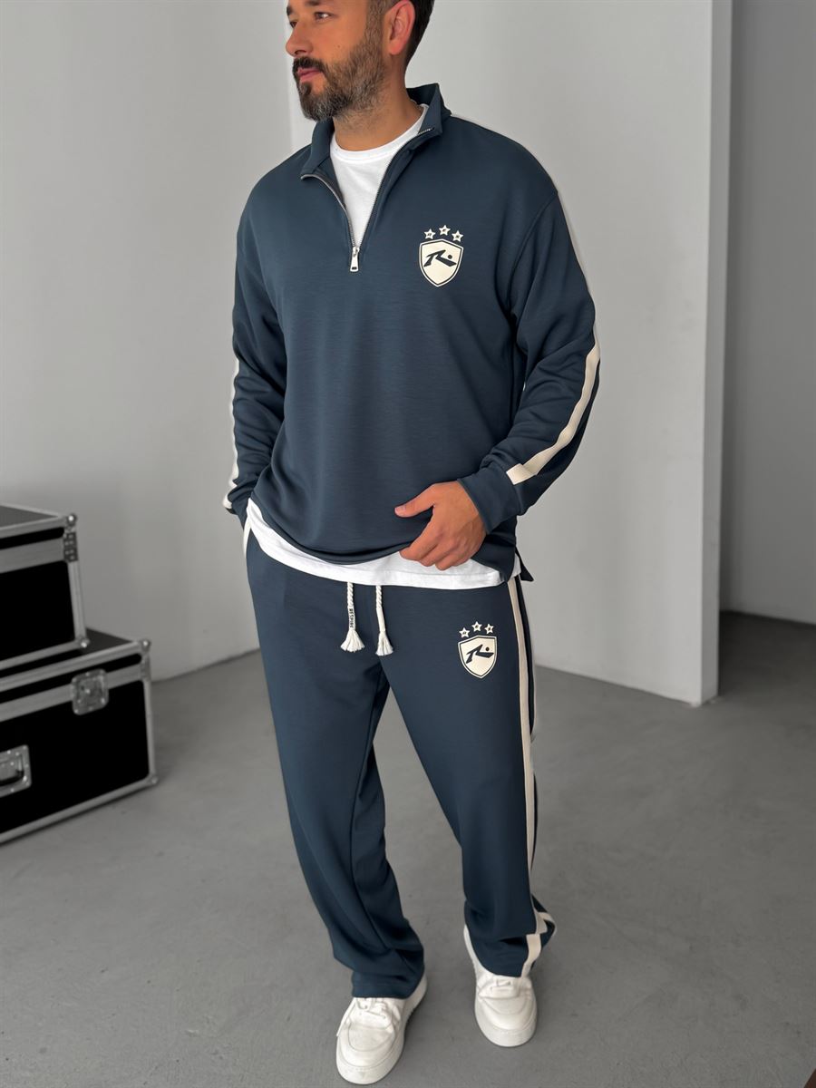 R-Embossed Half-Zip Sweatshirt