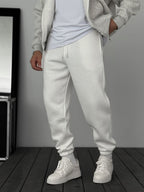 Fleece-Lined Sweatpants with Elastic Hem