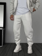 Fleece-Lined Sweatpants with Elastic Hem