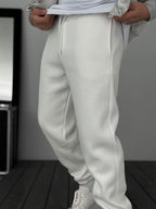 Fleece-Lined Sweatpants with Elastic Hem