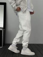 Fleece-Lined Sweatpants with Elastic Hem