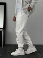 Fleece-Lined Sweatpants with Elastic Hem