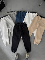 Fleece-Lined Sweatpants with Elastic Hem