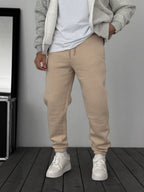 Fleece-Lined Sweatpants with Elastic Hem